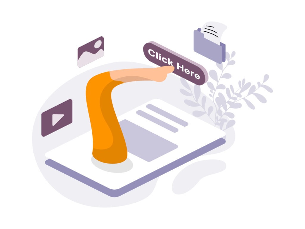 illustration showing a clear CTA button and action on a website